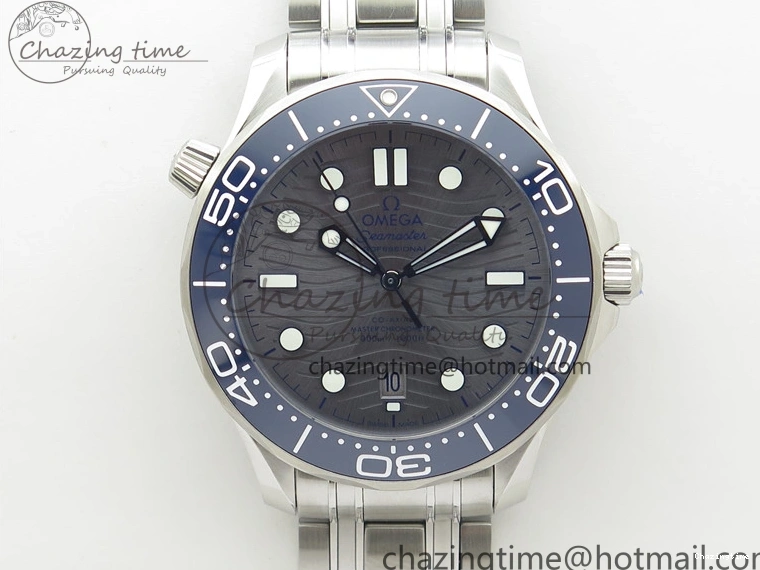 0102 Seamaster Diver 300M ORF 1:1 Best Edition Blue Ceramic Gray Dial on SS Bracelet A HighQuality 7867
